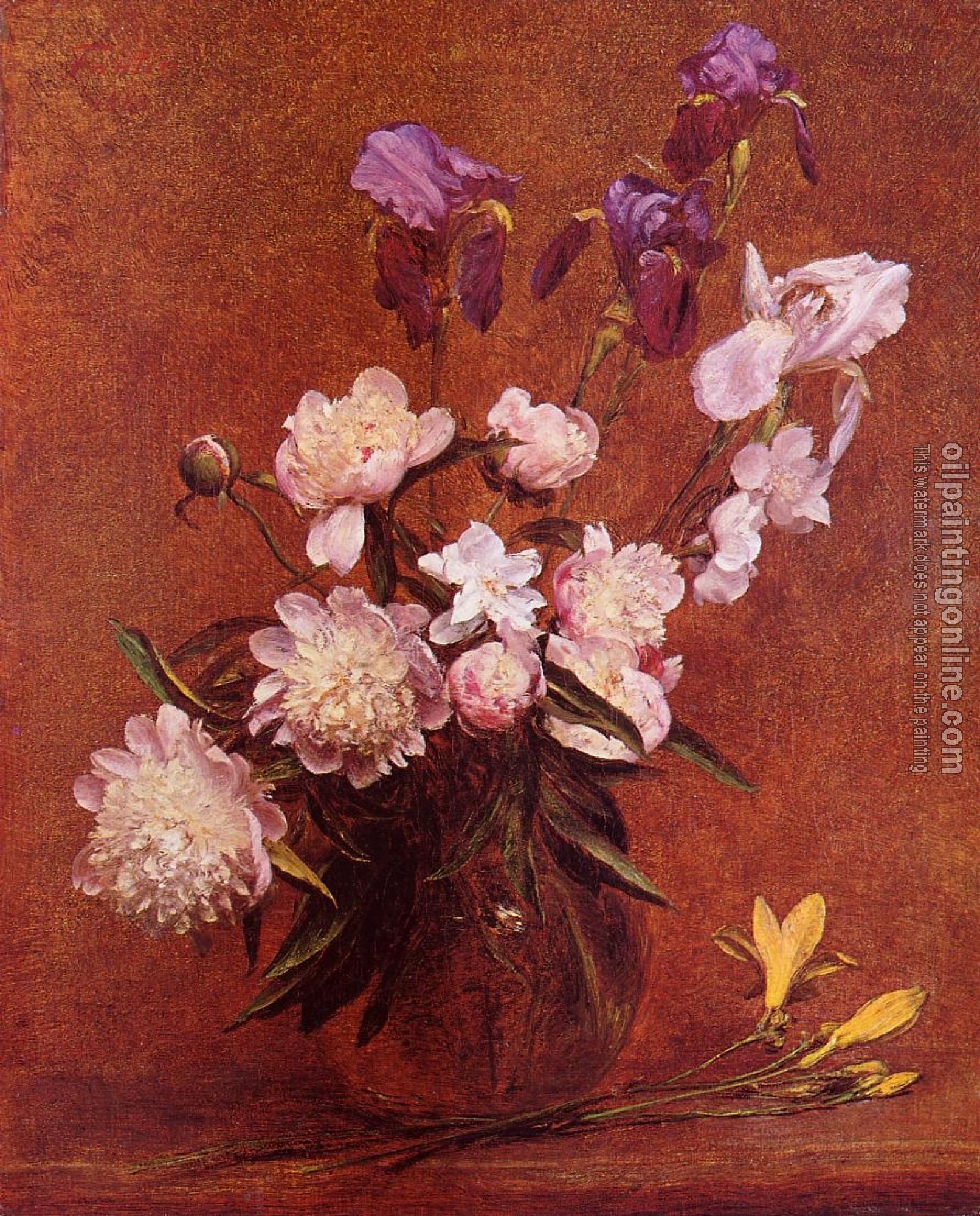 Fantin-Latour, Henri - Bouquet of Peonies and Iris